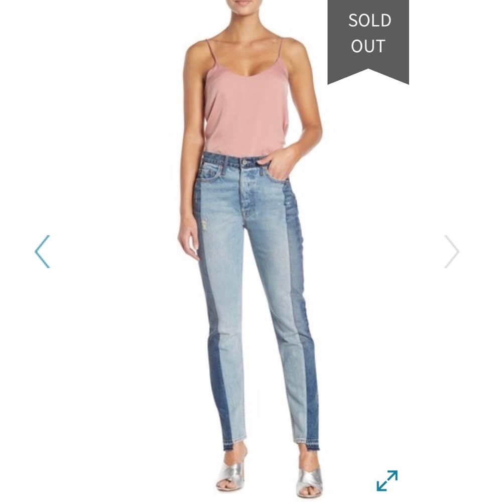GRLFRND Karolina Contrast High Rise Denim
